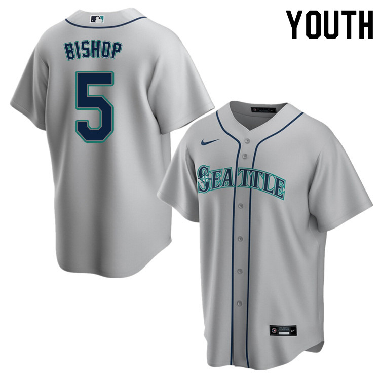 Nike Youth #5 Braden Bishop Seattle Mariners Baseball Jerseys Sale-Gray